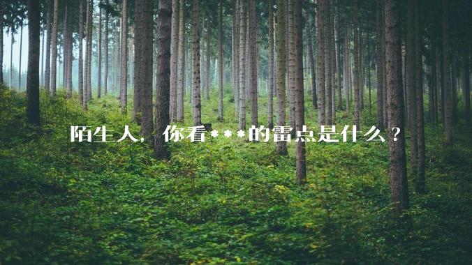 陌生人，你看***的雷点是什么?