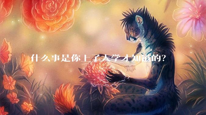 什么事是你上了大学才知道的？